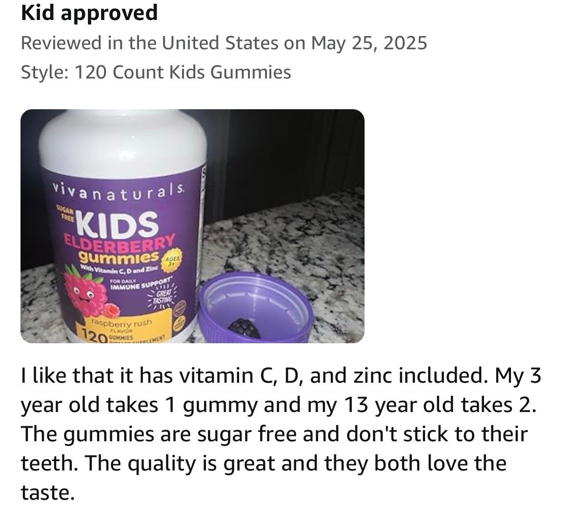 Kid approved elderberry gummies