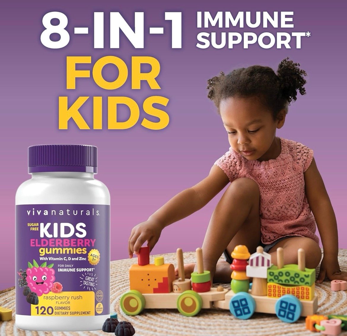 Immune support for kids with elderberry gummies