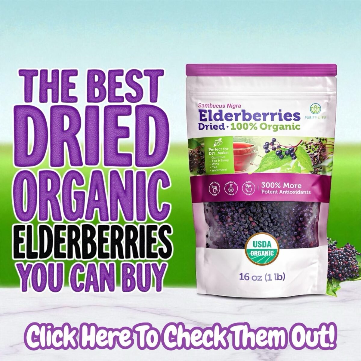 Safe dried elderberries
