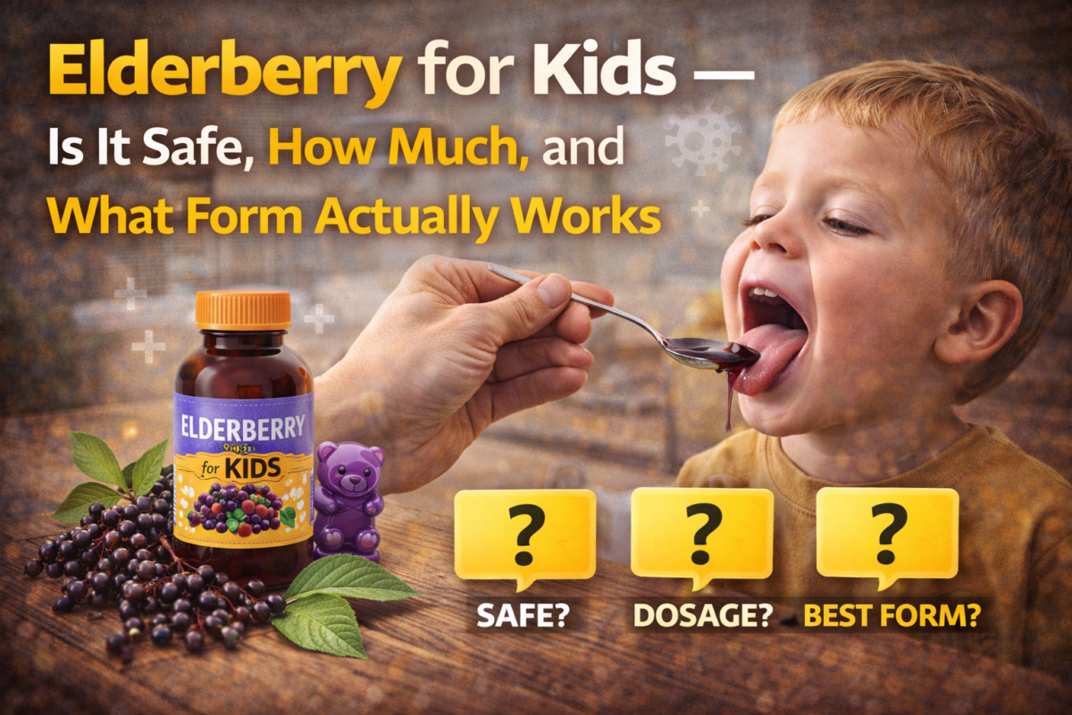 Elderberry for Kids — Is It Safe, How Much, and What Form Actually Works