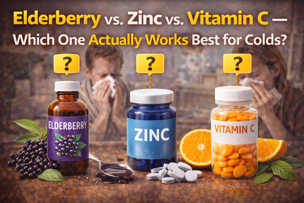 Elderberry vs. Zinc vs. Vitamin C — Which One Actually Works Best for Colds?