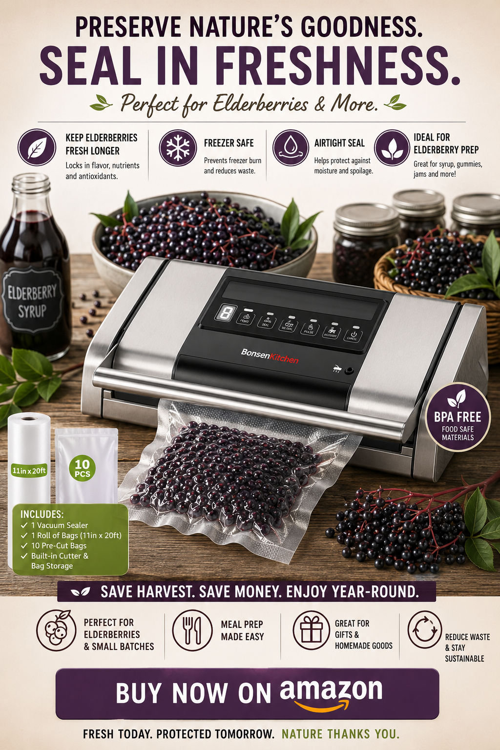 Elderberry food sealer 