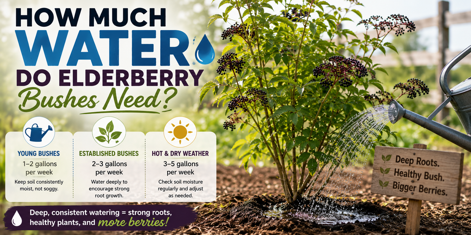 How Much Water Do Elderberry Bushes Need?