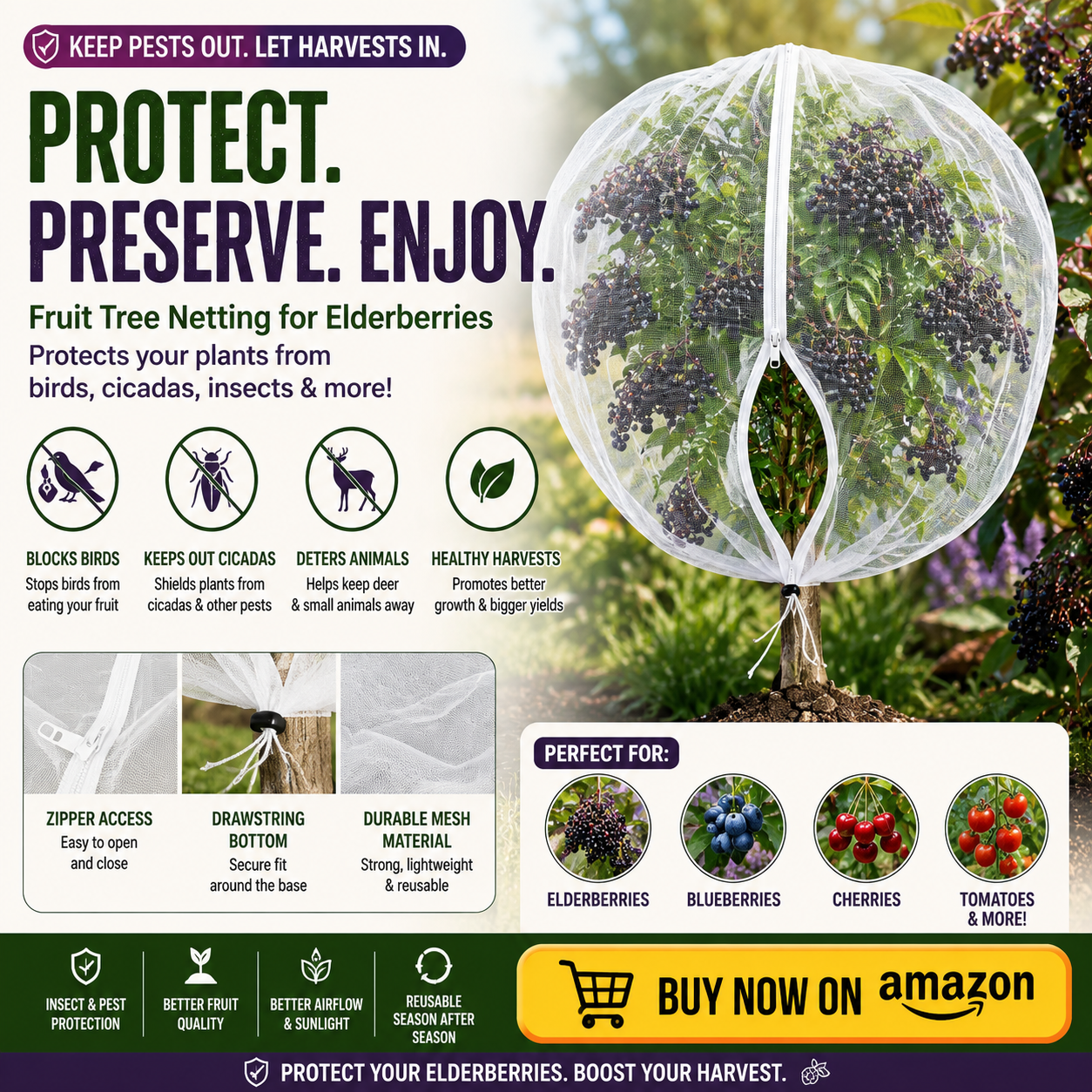 Bird netting on Amazon
